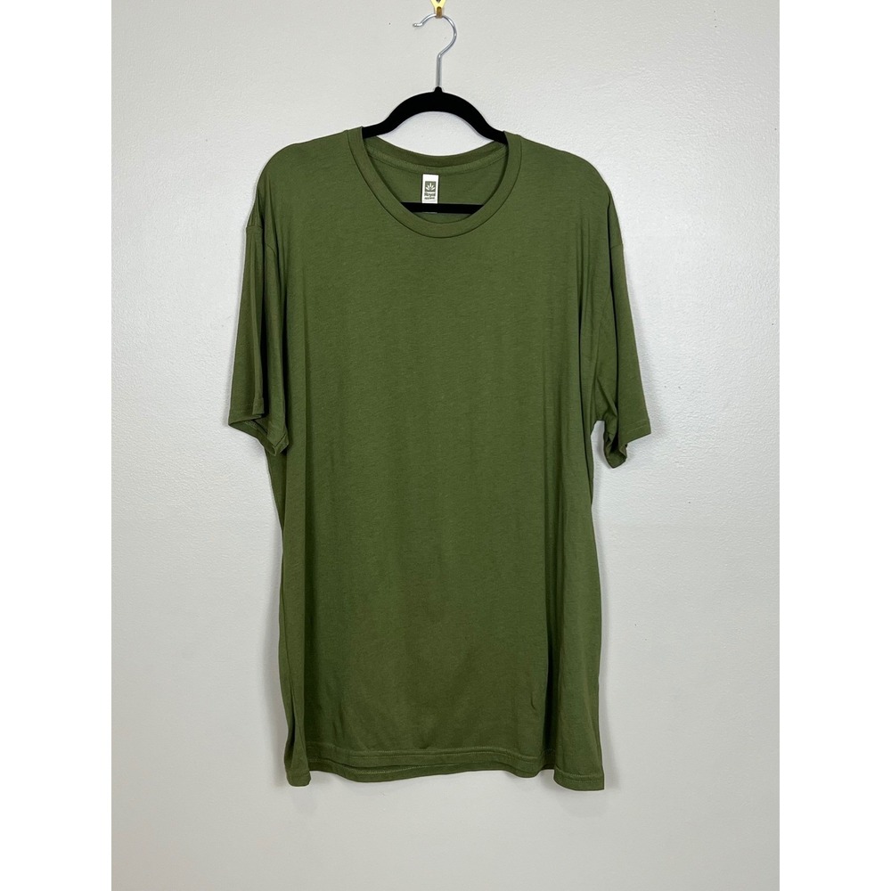 Royal Apparel Men XL Viscose Hemp Organic Cotton T-Shirt Olive Green Made in USA